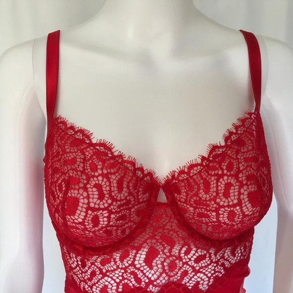 LA PERLA WOMEN BABY DOLLS, RED COLOR, gi 33 - Picture 6 of 11